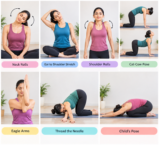 Yoga for Neck and Shoulder Pain: Easy Poses for Desk Workers