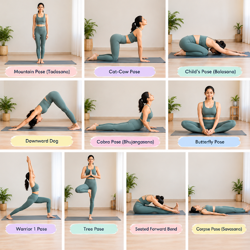 Yoga for Beginners at Home: 10 Basic Poses With Benefits