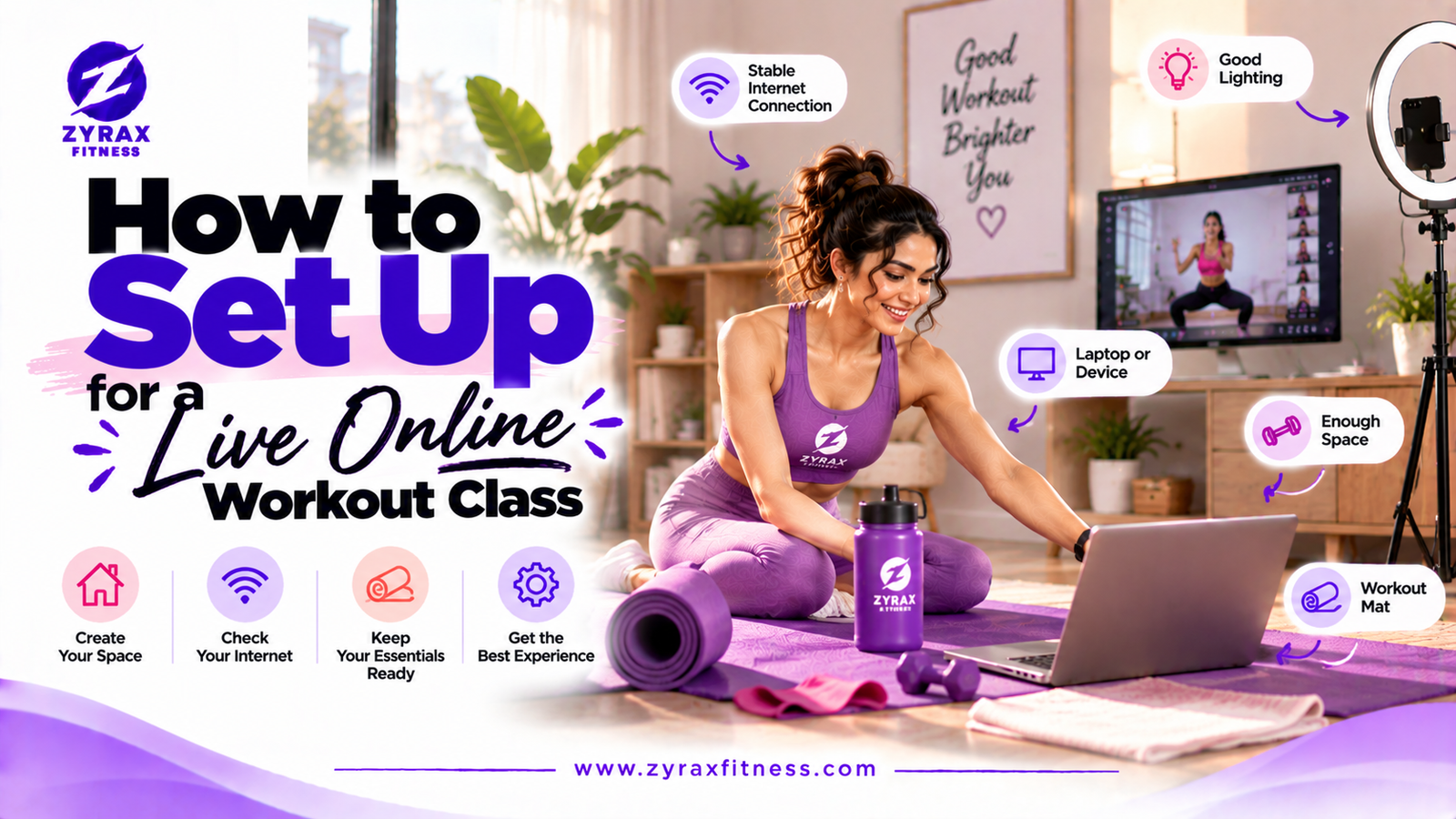How to Set Up for a Live Online Workout Class at Home: A 10-Minute Checklist