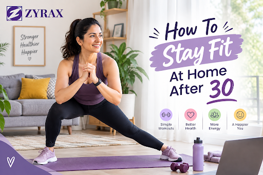Woman doing a live online Zumba workout at home after 30