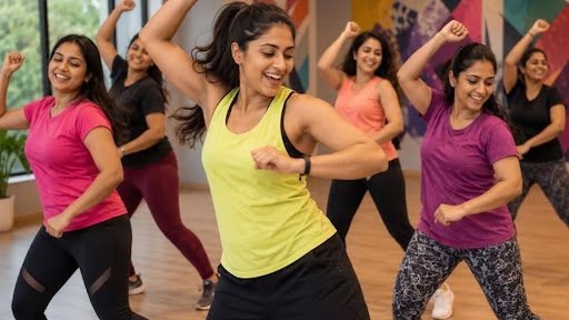 Woman choosing Zumba over weight lifting for faster weight loss